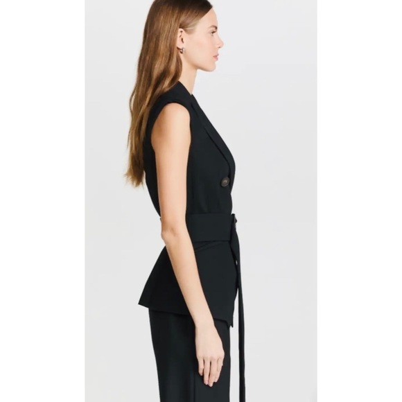 Vince Black Wool-blend Sleeveless Blazer - Picture 6 of 9